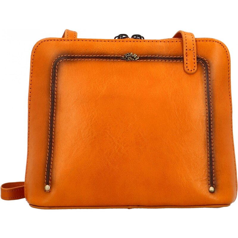 Dámska kožená crossbody kabelka oranžová - Katana Elenka žltá 54004018