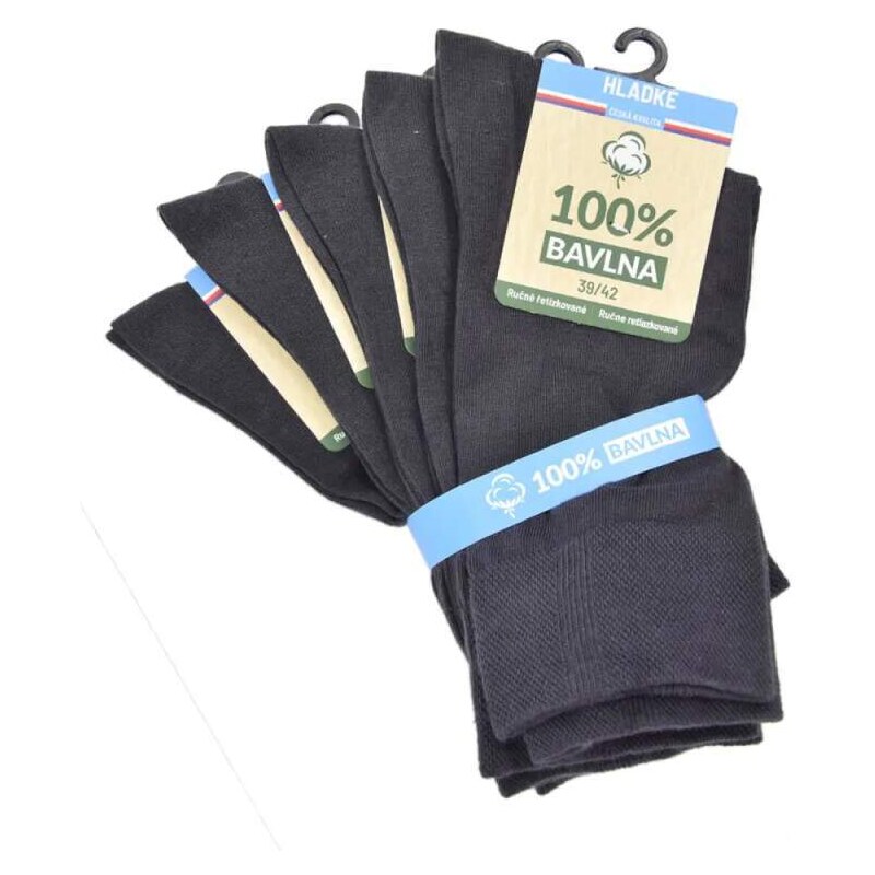 Olet 100% bavlnené hladké jednofarebné ponožky antracit 43-46 1 kus 5 53955065