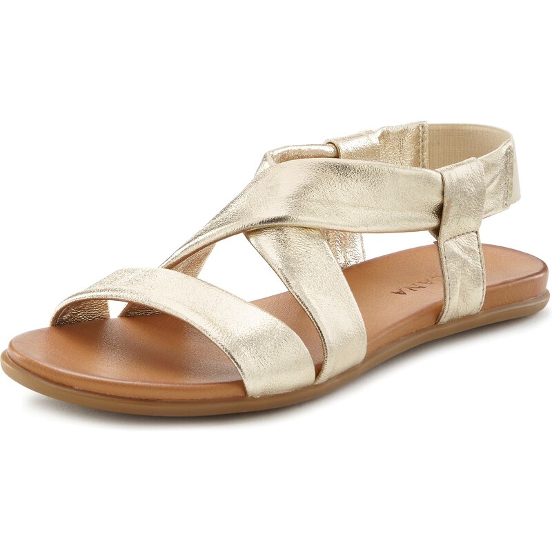 LASCANA Sandále hnedá / zlatá 54367252