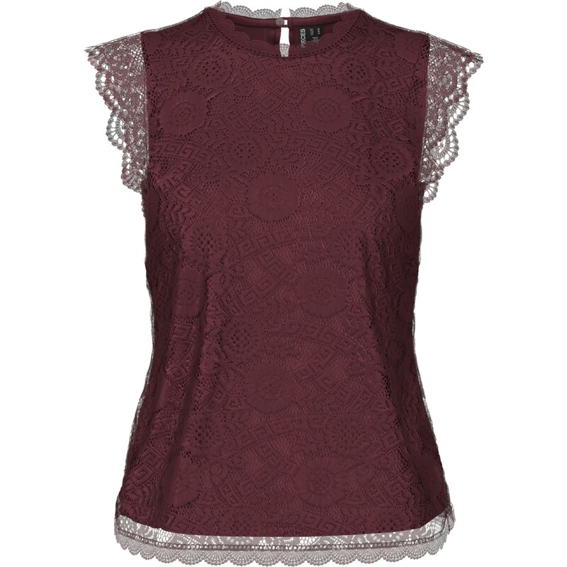 PIECES Blúzka PCOlline vínovo červená 54377833