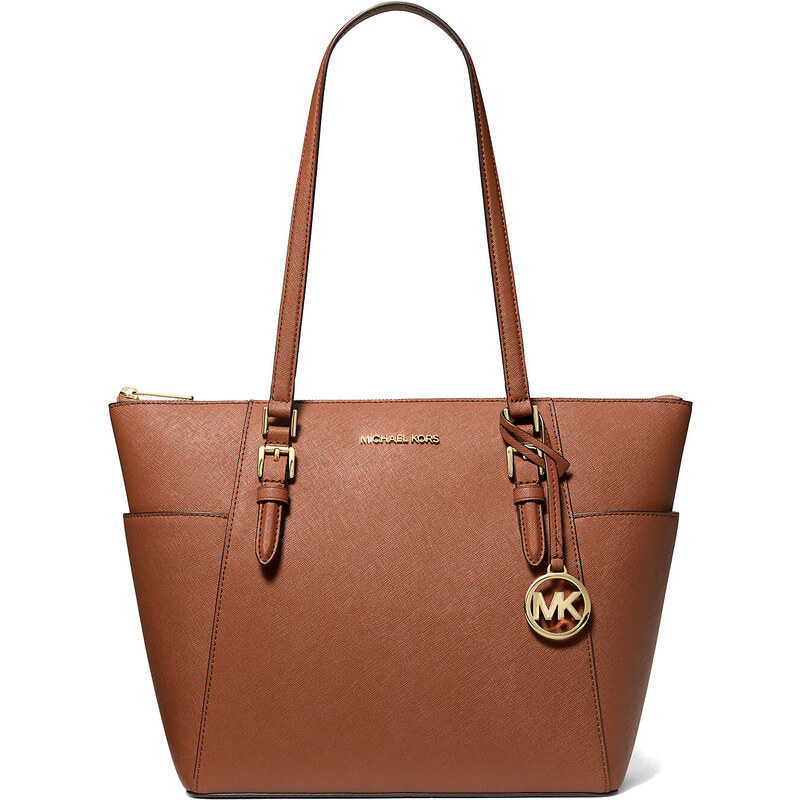 Michael Kors Charlotte Large Saffiano Leather Top-Zip Tote Bag Luggage 27095584