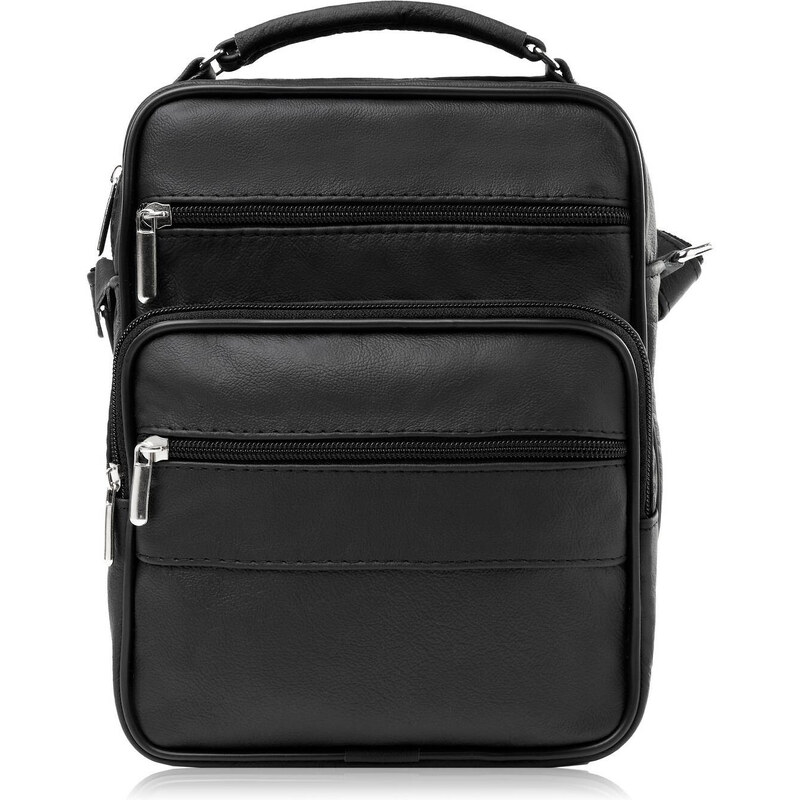 Abruzzo Pánska kožená taška cez rameno | čierna ABR-18 53936226