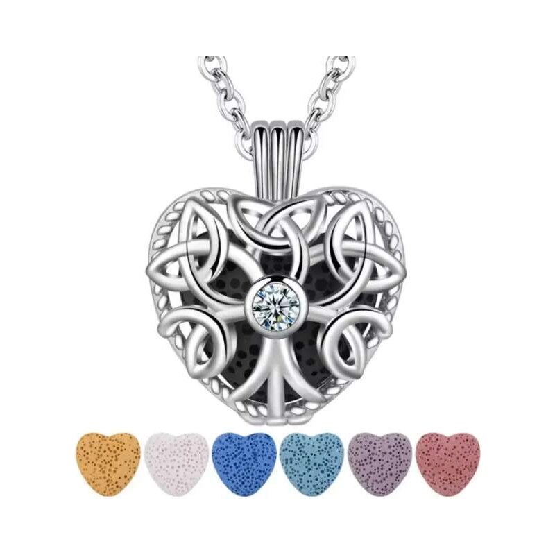 Glory Aroma difúzny náhrdelník Srdce so zirkónom lávové kamene GD5355 53991488