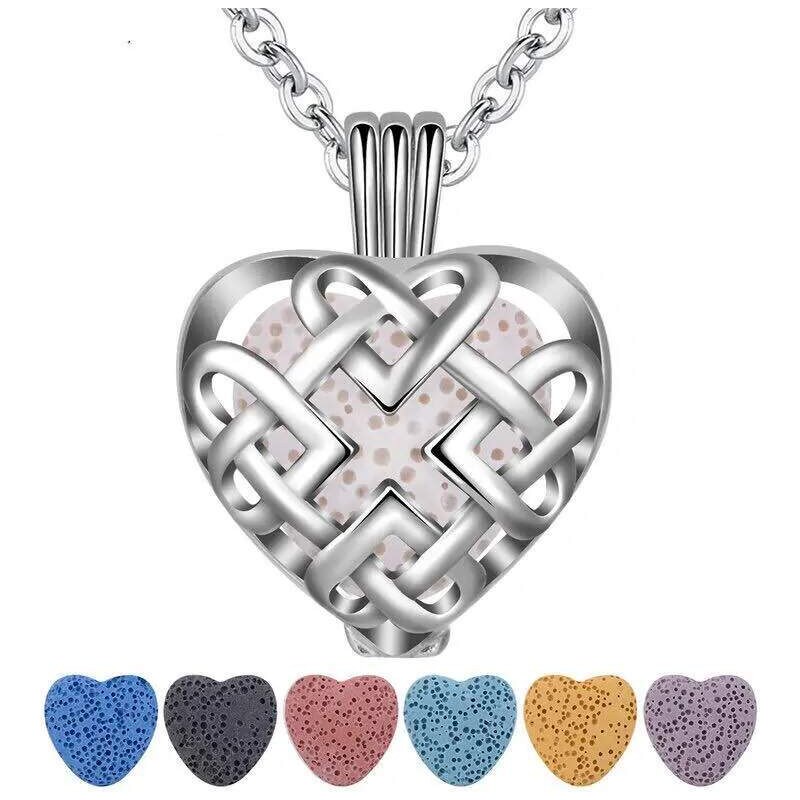 Glory Aroma difúzny náhrdelník Srdce v mriežke lávové kamene GD22733 53991490