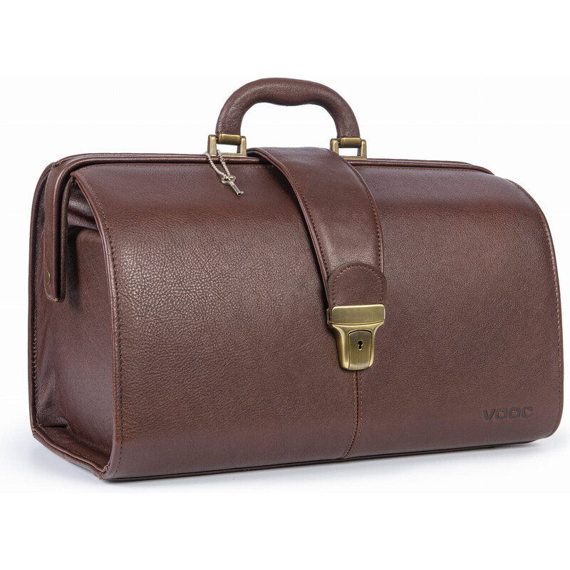 VOOC Elegantná kožená lekárska taška PK7 | hnedá 420 54000209