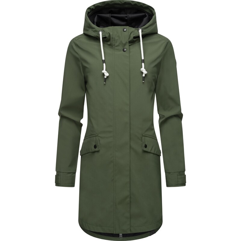 Ragwear Funkčný kabát Tinsley tmavozelená / biela 56225508