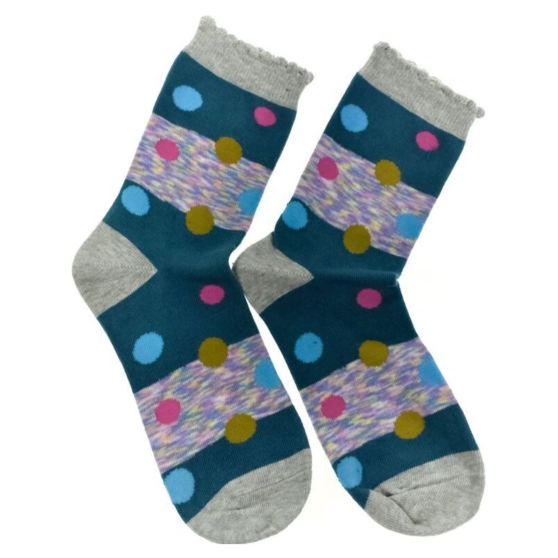 JOHN-C Dámske farebné bodkované ponožky LUCIA 54009570
