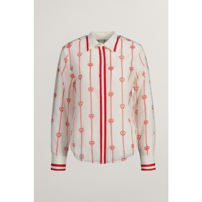KOŠEĽA GANT REG MONOGRAM HEART CTN SILK SHIRT CREAM 54030404