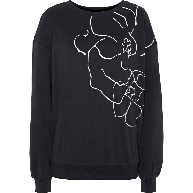 LASCANA Mikina čierna / biela 54352866