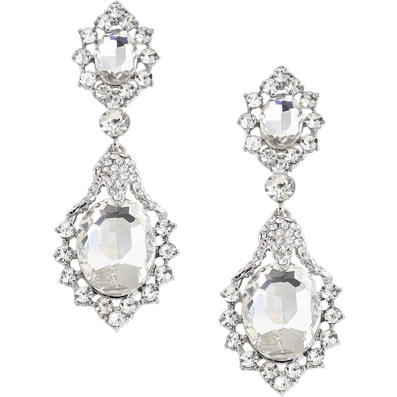 SOHI Náušnice Pranaya strieborná / priehľadná 54353571