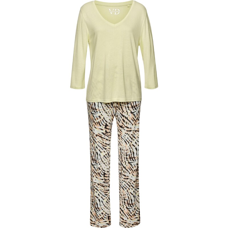 VIVANCE Pyžamo svetložltá / marhuľová / čierna / biela 54371503