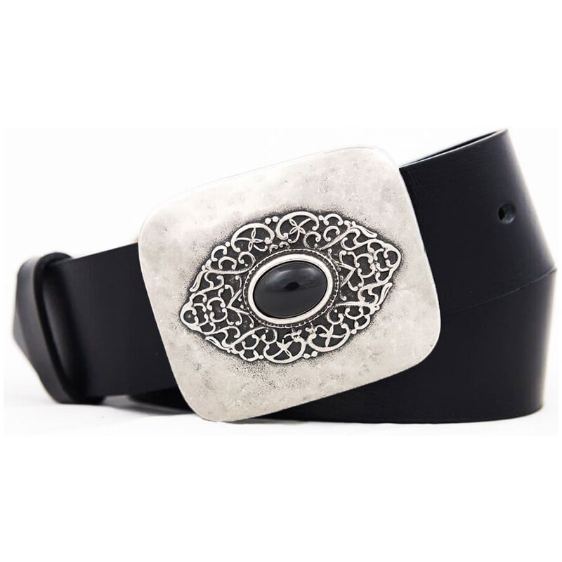 Čierny dámsky kožený opasok (KDP67) 54036913