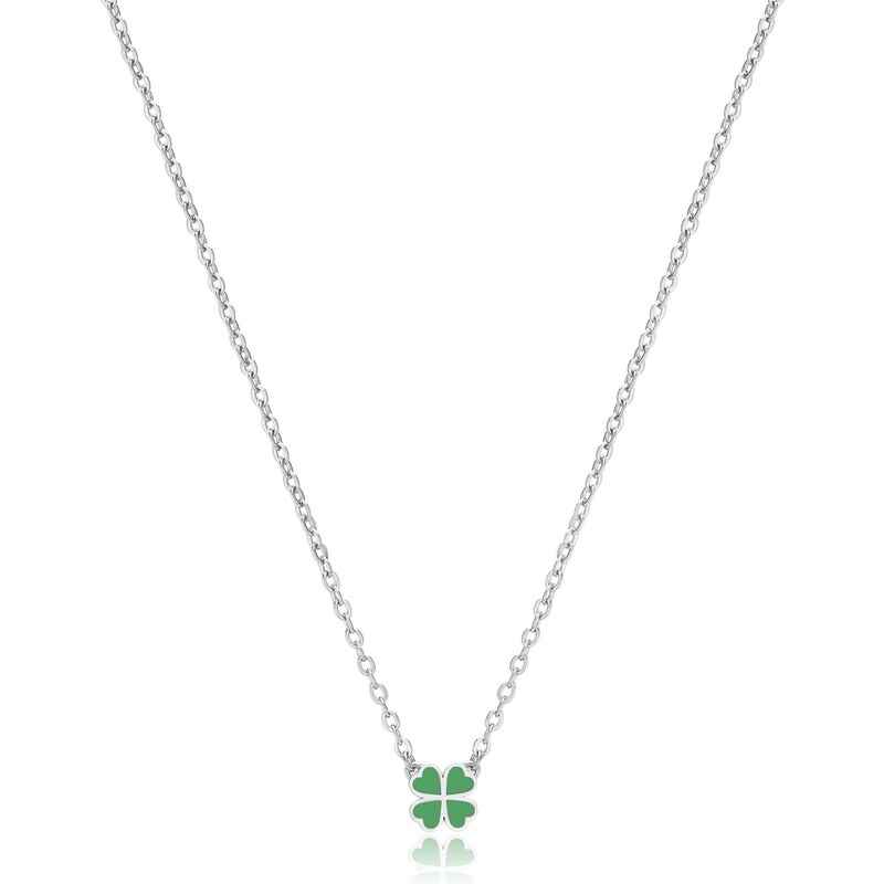 SAgapõ Pôvabný oceľový náhrdelník Štvorlístok Click SCK252 66594081