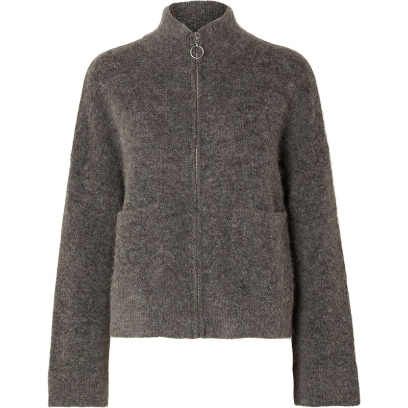 SELECTED Kardigán SIA RAS sivá / sivá melírovaná 58370854