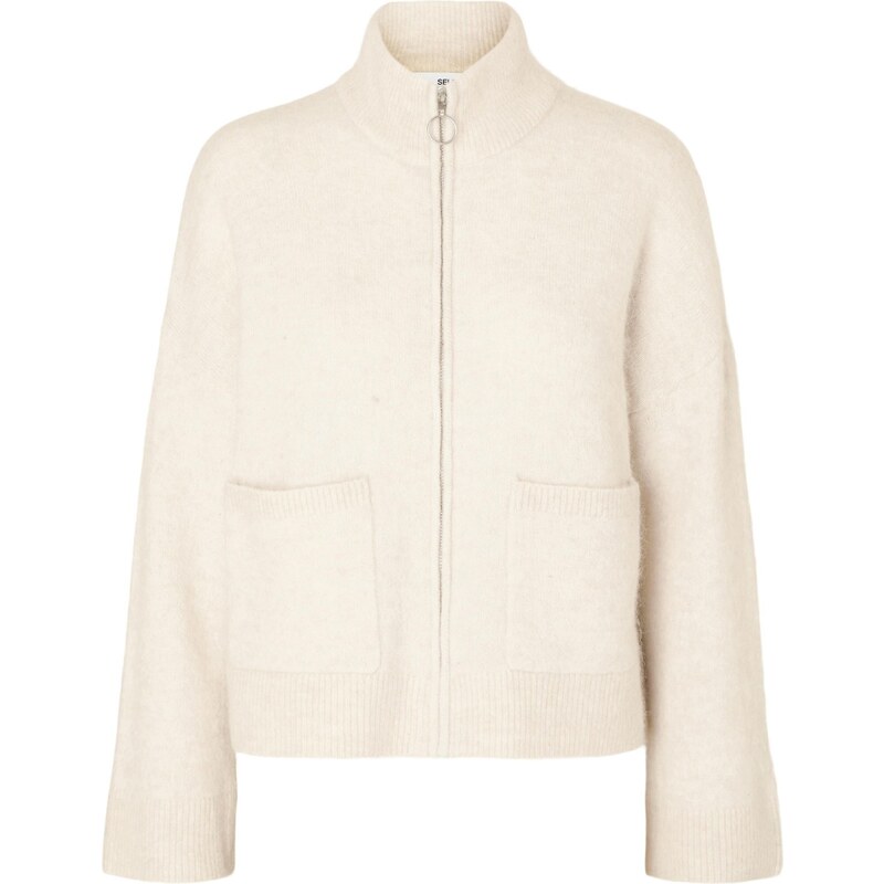 SELECTED Kardigán SLFSIA RAS béžová 58382676