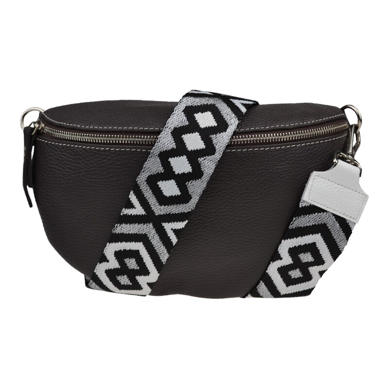 Cafe kožená talianska crossbody kabelka Reni Grande Cafe s prídavným 54074275