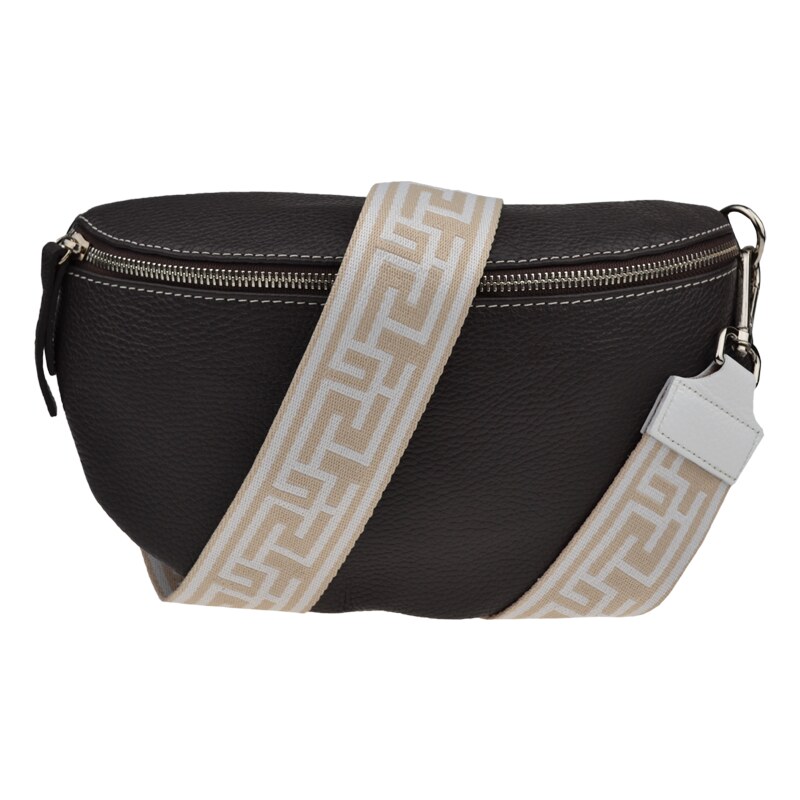 Cafe kožená talianska crossbody kabelka Reni Grande Cafe s prídavným 54074276
