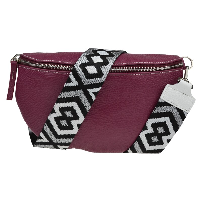 Bordo kožená talianska crossbody kabelka Reni Grande Bordo s prídavným 54074281