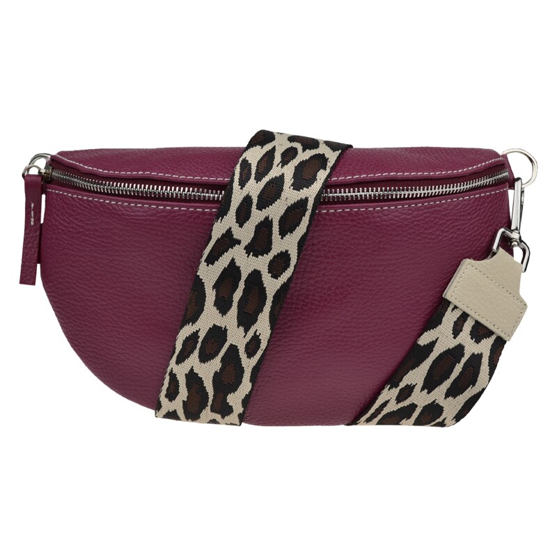 Bordo kožená talianska crossbody kabelka Reni Grande Bordo s prídavným 54074279