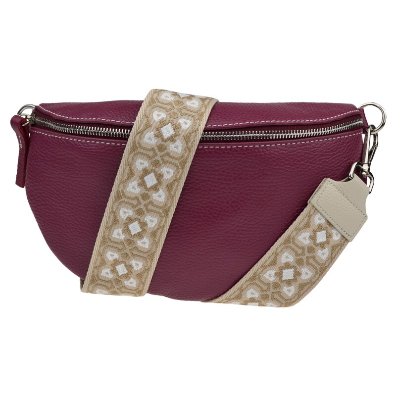 Bordo kožená talianska crossbody kabelka Reni Grande Bordo s prídavným 54099770