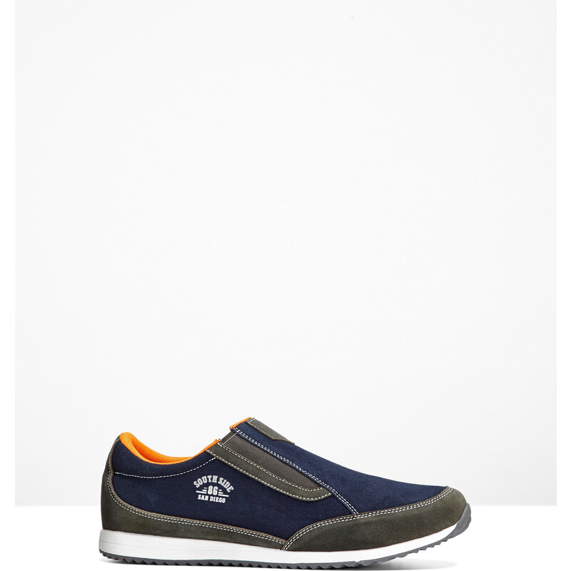 bonprix Kožené topánky slip on, farba modrá 67283032