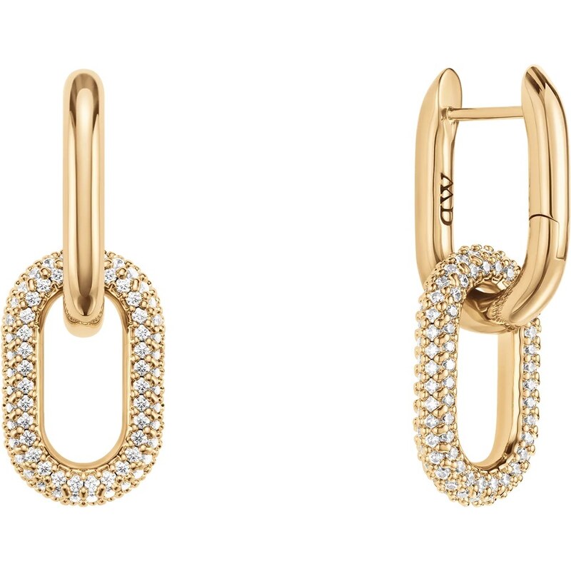 Daniel Wellington Luxusné pozlátené náušnice 2v1 Crystal Link 66580385