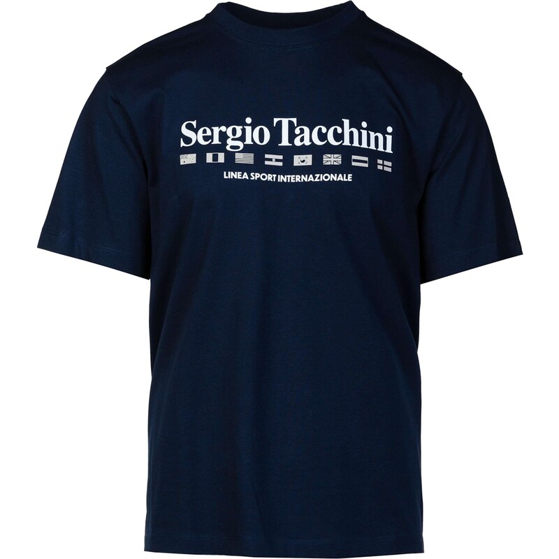 Sergio Tacchini Funkčné tričko béžová / námornícka modrá / biela 68324403