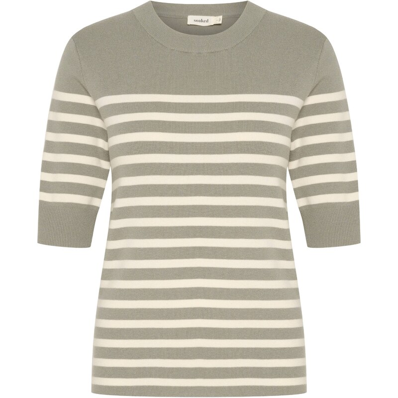 SOAKED IN LUXURY Sveter Spina krémová / svetlosivá 54360721