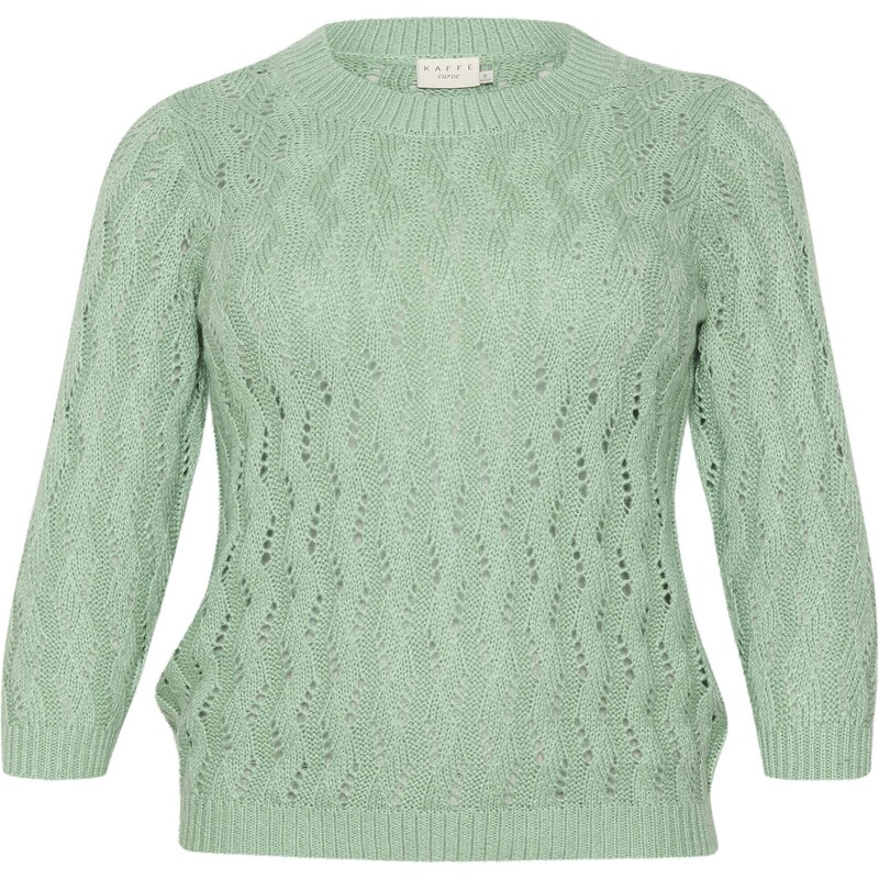 KAFFE CURVE Sveter lana pastelovo zelená 54359790