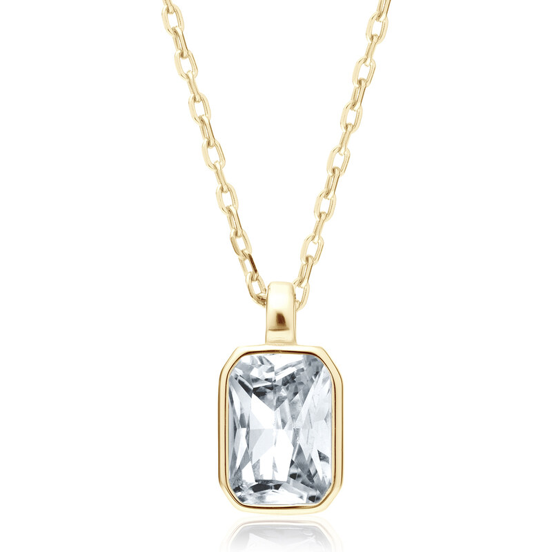 Olivie Strieborný náhrdelník OBDELNÍK GOLD 9005 55570360