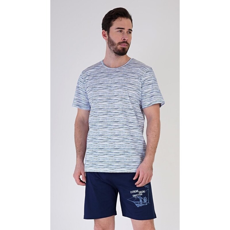 Módne modré pánske pyžamo Regata 49947901