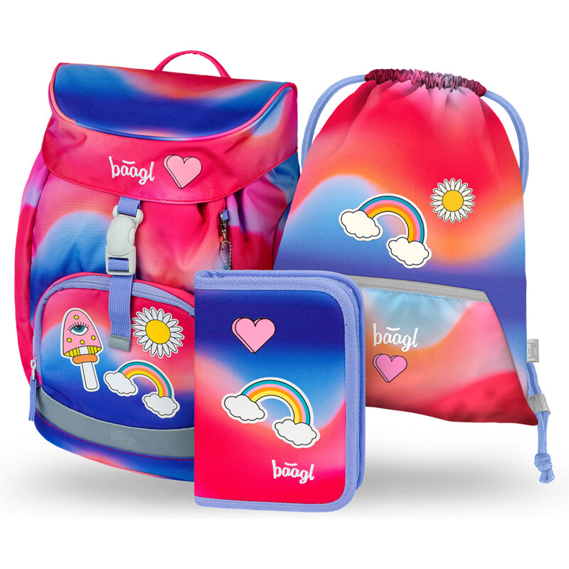 BAAGL SET 3 Airy Hippie: batoh, peračník, vrecko 62194760