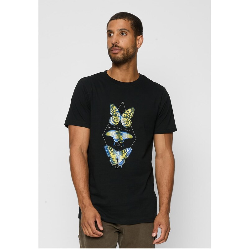Mister Tee Black T-shirt Butterfly Night 50563622