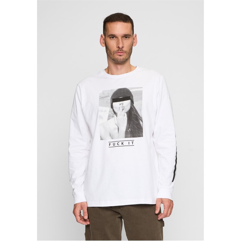 Mister Tee Mens long-sleeved T-shirt Fuck It white 50678368