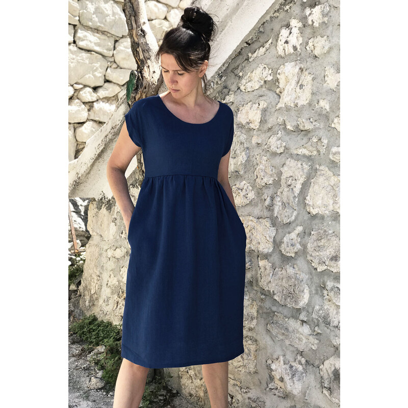 České lanové šaty Lotika midi délka Premium quality 36820331