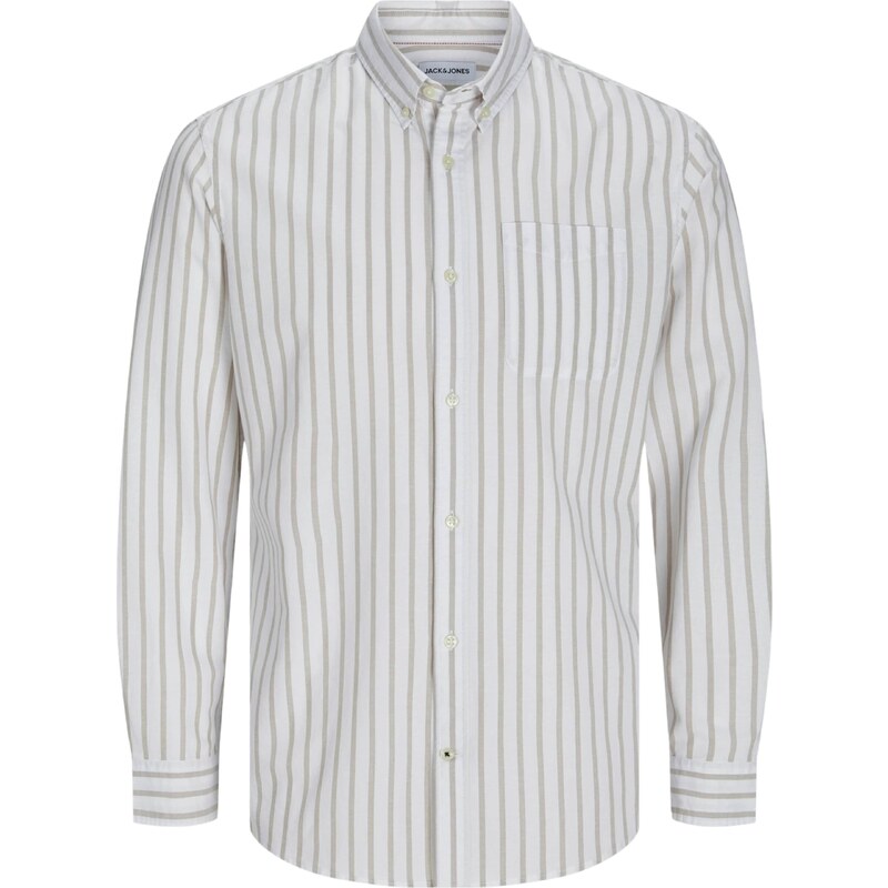 JACK & JONES Košeľa sivobéžová / biela 54356399