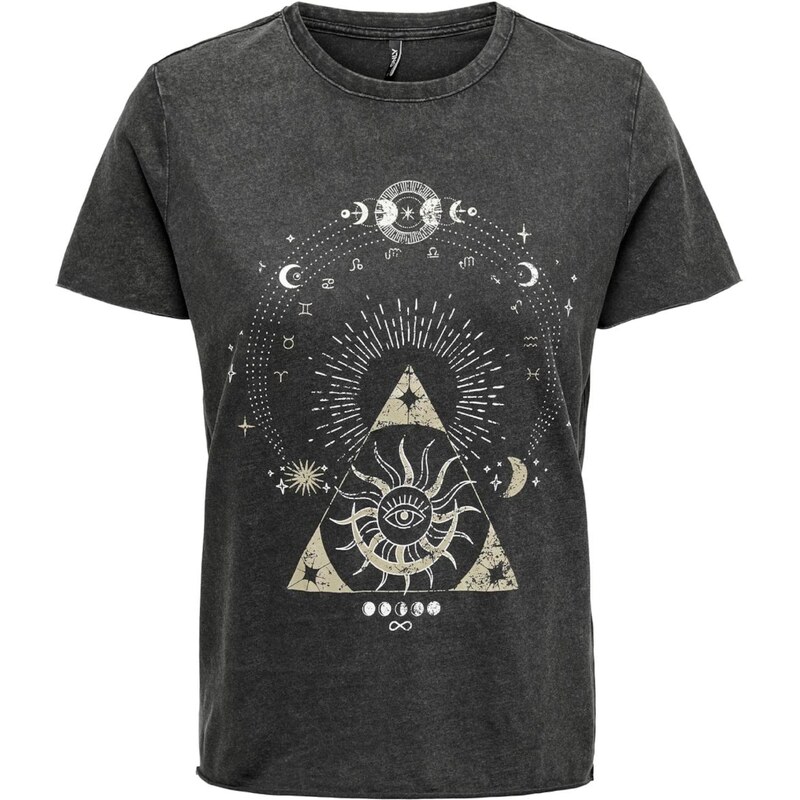 ONLY Tričko ONLLucy zlatá / čierna / šedobiela 54370441