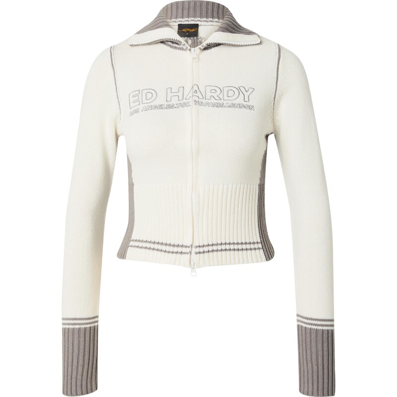 Ed Hardy Kardigán sivá / šedobiela 67652009
