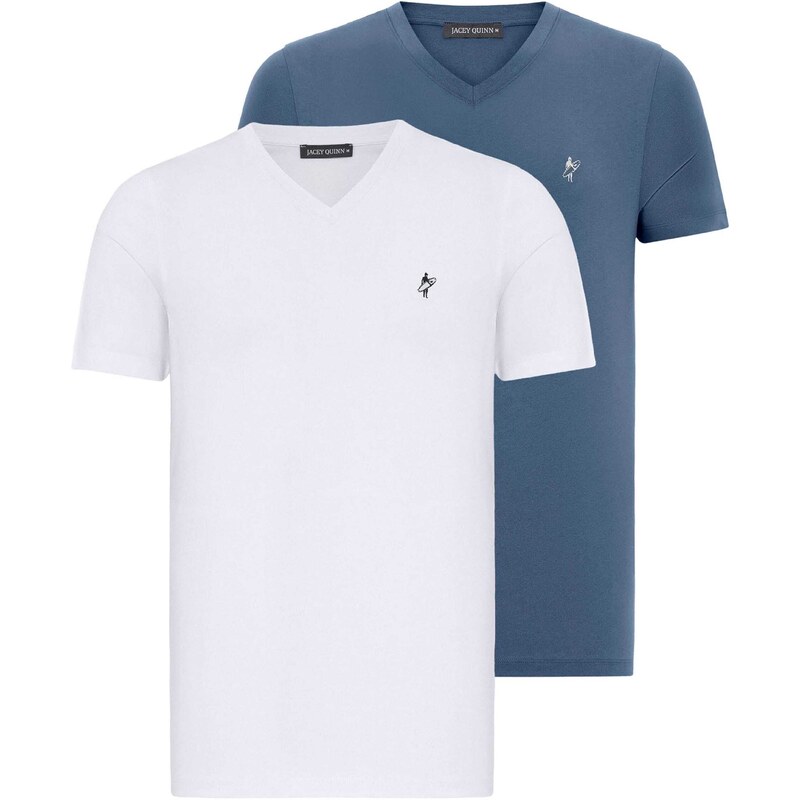 Jacey Quinn Tričko modrosivá / biela 54381140