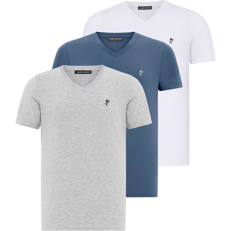 Jacey Quinn Tričko modrá / sivá / biela 54381149