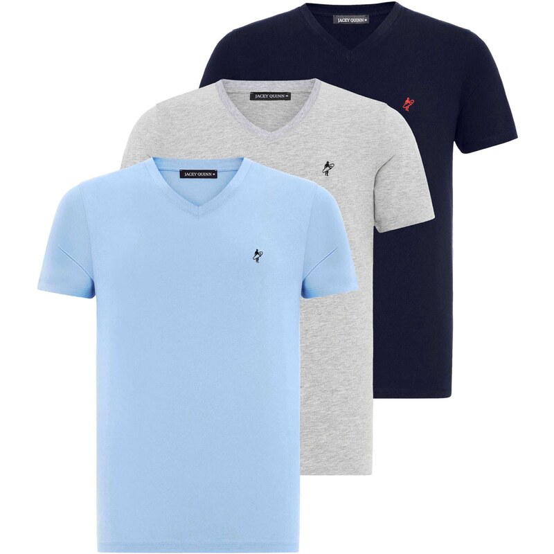 Jacey Quinn Tričko svetlomodrá / sivá / červená / čierna 54381392