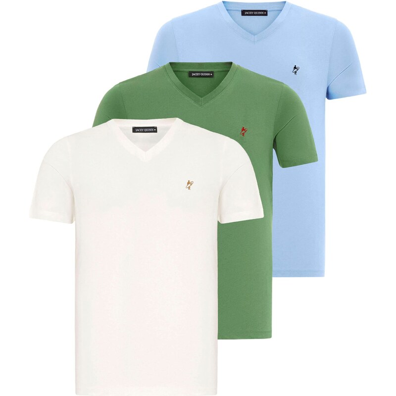 Jacey Quinn Tričko modrá / zelená / biela 54381393