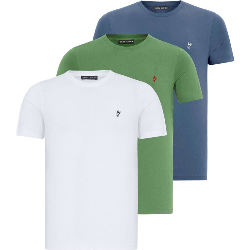 Jacey Quinn Tričko modrá / svetlozelená / biela 54381383