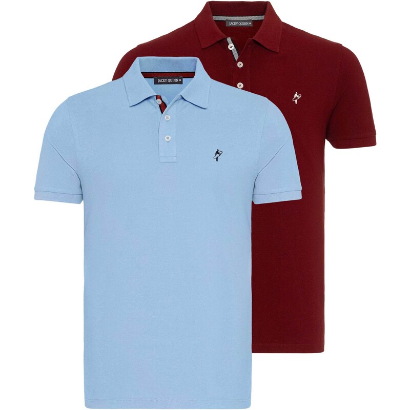 Jacey Quinn Tričko modrá / vínovo červená / biela 54381514