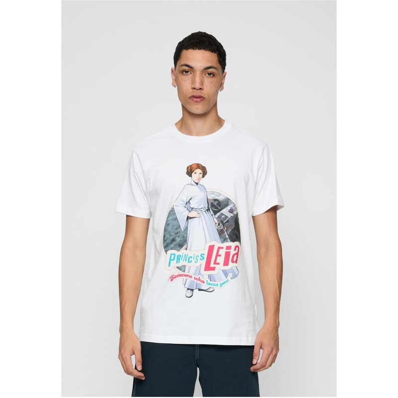 Merchcode White T-shirt with Star Wars Leia logo 50647260