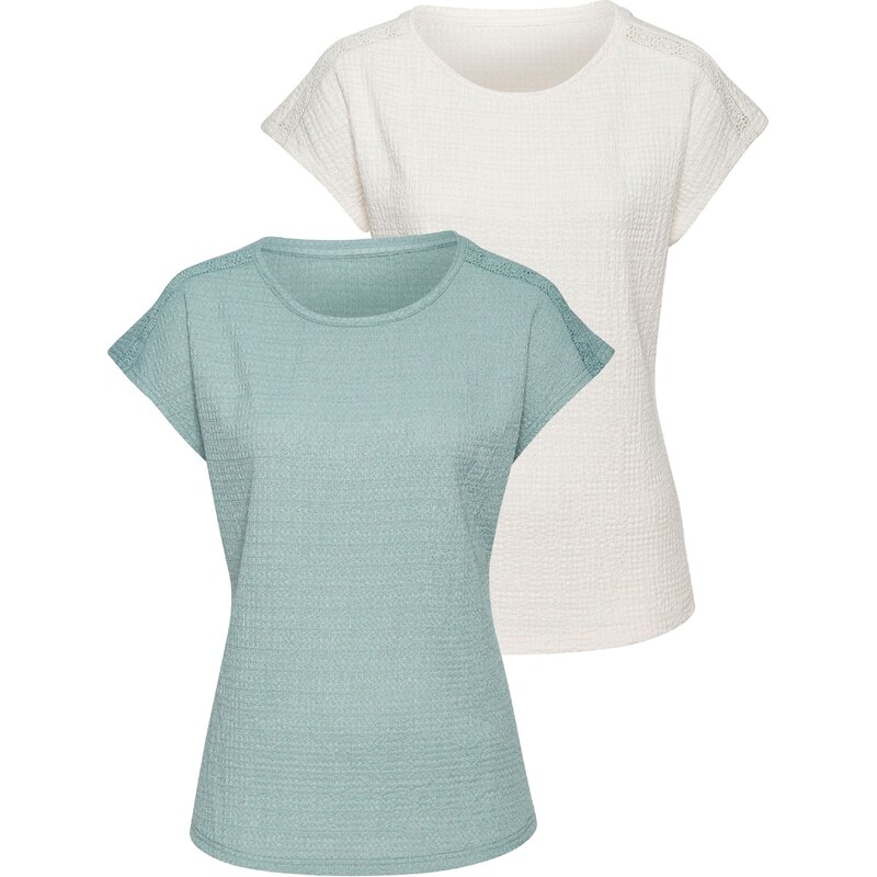 VIVANCE Tričko mätová / biela 54374275