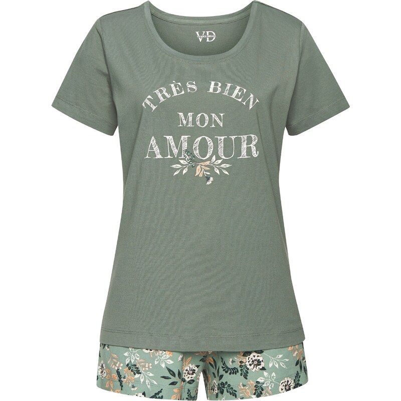 VIVANCE Pyžamo béžová / mätová / nefritová / biela 61943744