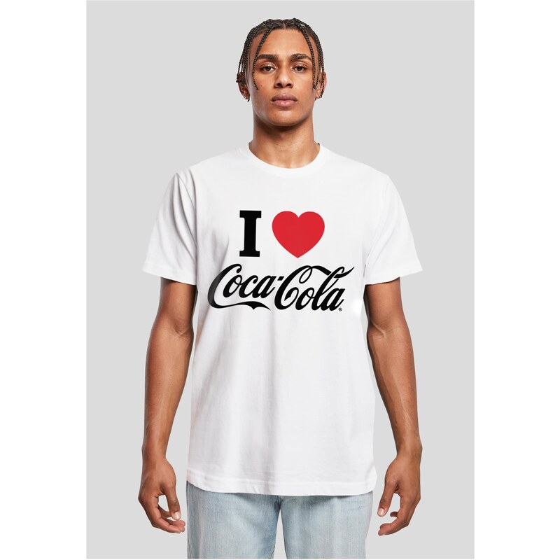 Merchcode Mens T-shirt I Love Coca Cola white 54177931