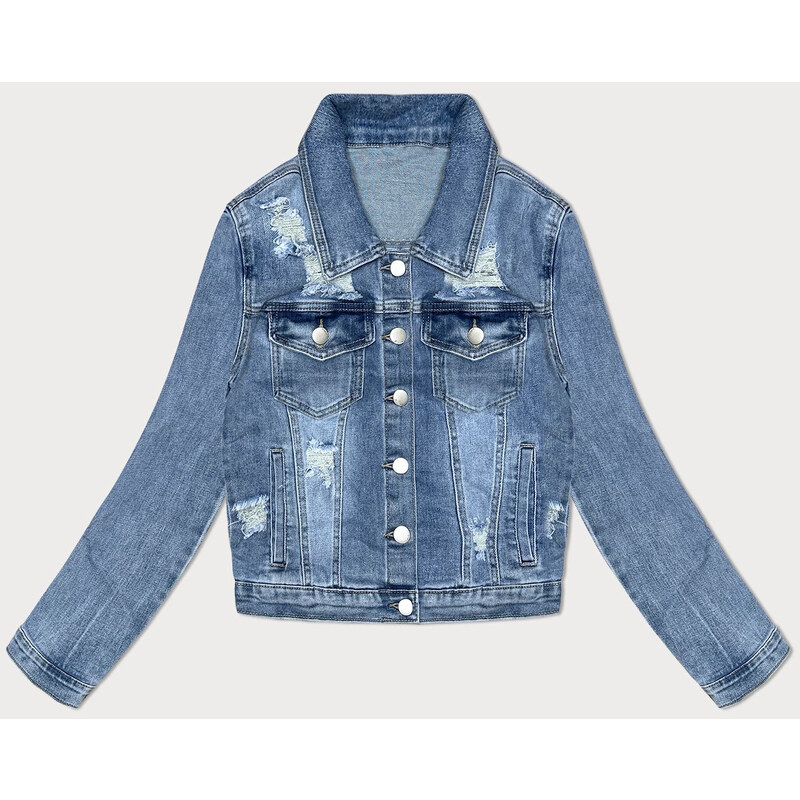 GOURD JEANS Svetlomodrá dámska džínsová bunda s roztrhaním (GD9215-K) 54204245