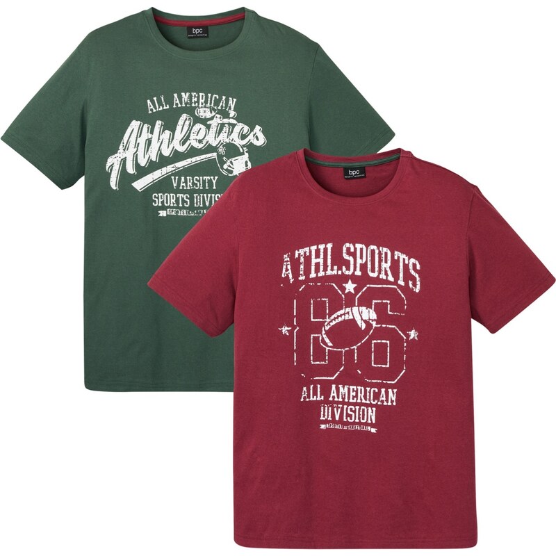 bonprix Tričko (2 ks), Regular Fit, farba červená 44974325